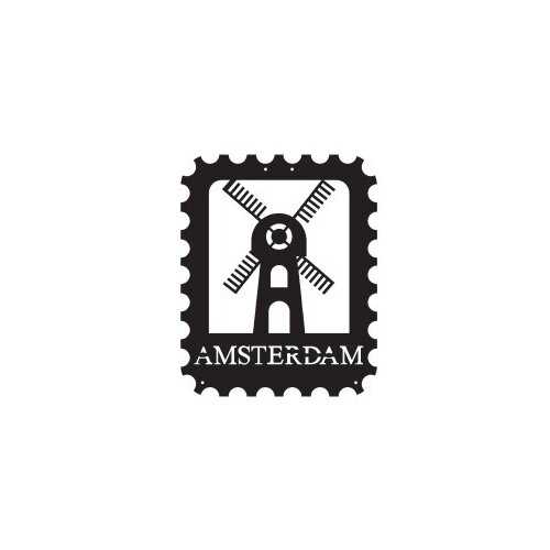 Wallxpert Zidna dekoracija Amsterdam Pečat, crna Slike
