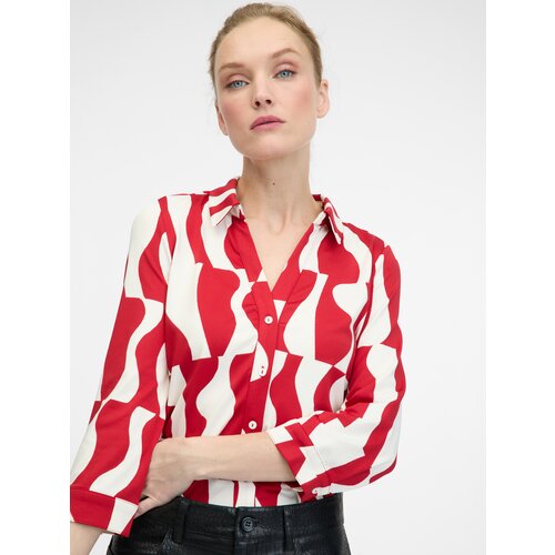 Orsay Red women's blouse with collar - Women Cene