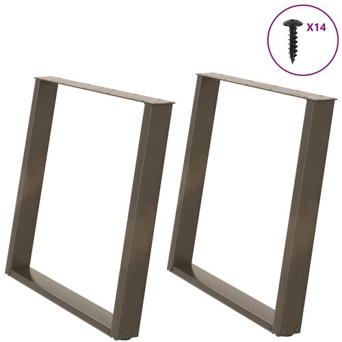  Noge za blagovaonski stol U-oblik 2 kom Prirodni čelik 90 x (72-73) cm Čelik Cene