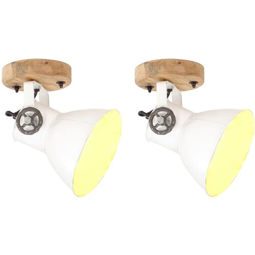 vidaXL Industrijske stenske/stropne svetilke 2 kosa bele 20x25 cm E27 Cene