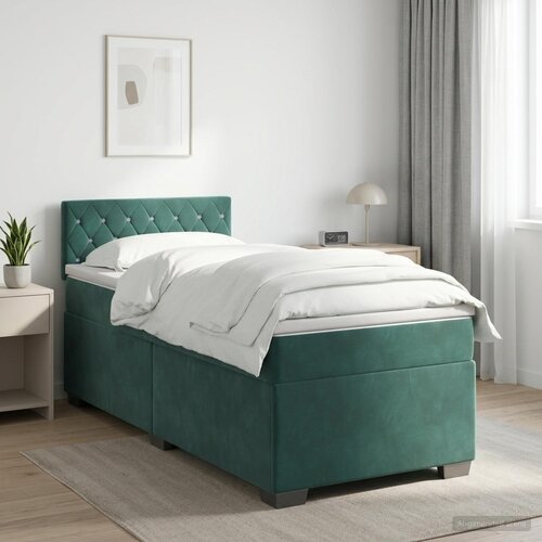  Boxspring krevet s madracem Tamnozelena 90 x 200 cm Baršun Cene