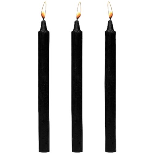 XR Brands Dark Dippers Fetish - set parafinskih svijeća za tijelo - crna (3kom) Slike