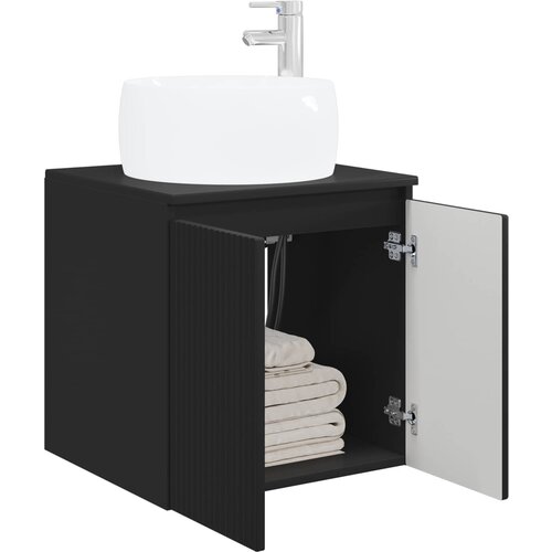  Umivaonik s policom Crna 49,5 x 44,5 x 66 cm Konstruirano drvo Slike