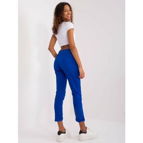 Fashion Hunters Cobalt blue high-waisted basic trousers from Aprilia Cene