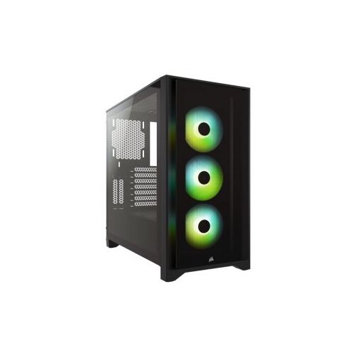 Corsair iCUE 4000X RGBTempered Glass, Mid-TowerATX Case, Black Slike