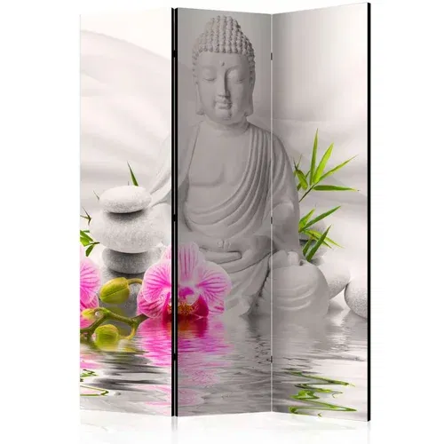  Paravan u 3 dijela - Buddha and Orchids [Room Dividers] 135x172