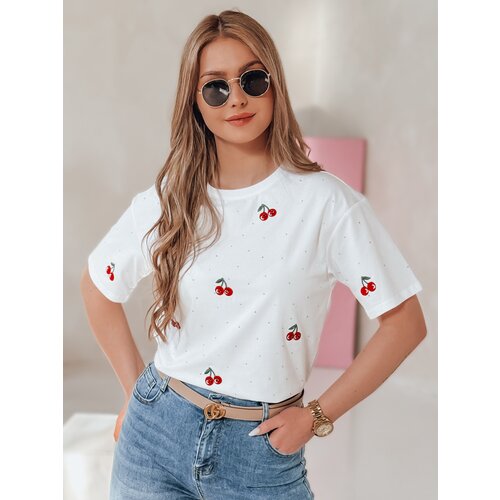 DStreet T-shirt damski w wiśnie FRUTTIKA biały Cene