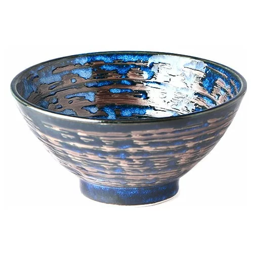 MIJ plava keramička zdjela Copper Swirl, ø 16 cm