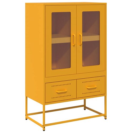 Maison Chic Visoka omara - Komoda - Predalnik gorčično rumena 68x39x111,5 cm jeklo, (21720991) Cene