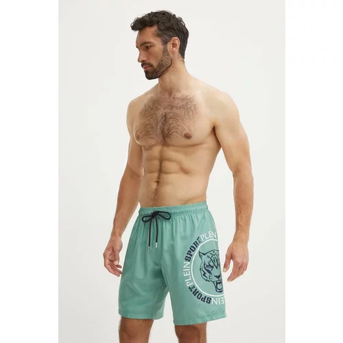 Plein Sport Kratke hlače za kupanje boja: zelena, PS24MBL01