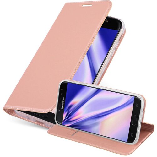 Cadorabo Samsung Galaxy J7 2017 v klasična rožnata zlata - Za&scaron;čitni ovitek z magnetnim zapiranjem, stoječo funkcijo in režo za kartice, (20558920) Cene