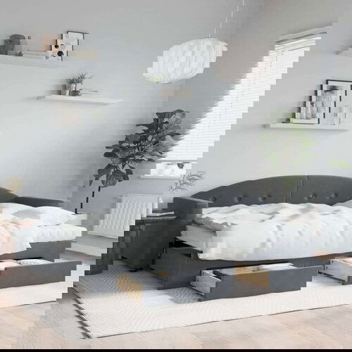  Izvlečna dnevna postelja s predali temno siva 80x200 cm žamet, (20937292) Cene