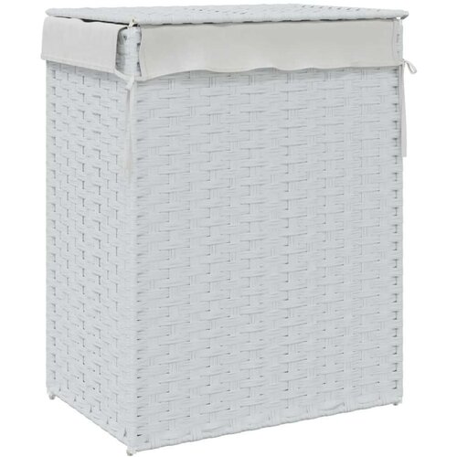 VidaXL Ko&amp;scaron;ara za rublje s poklopcem bijela 46x33x60 cm od poliratana Slike