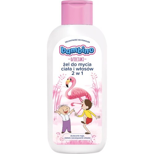 Bambino Kids Bolek and Lolek gel za prhanje in &amp;scaron;ampon 2v1 Flamingo 400 ml Slike