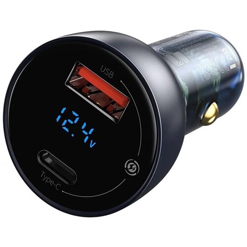 Baseus Avto polnilnik Particular Digital Display QC+PPS Dual Quick Charger Car Charger 65W (siv) Slike