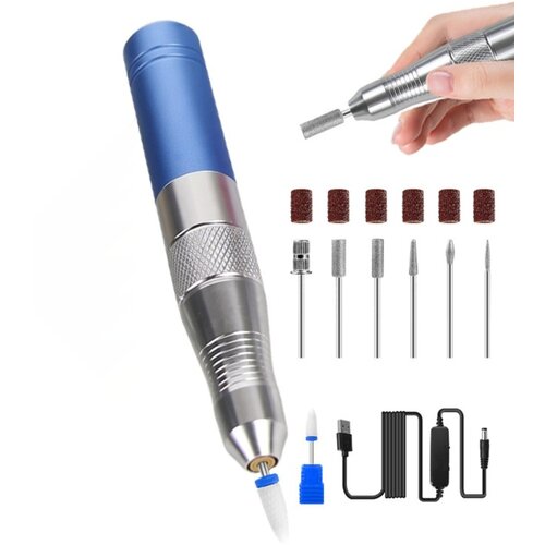 INF USB brusilnik za nohte s 7 nastavki in nastavkom za kurja očesa Blue, (5000490063) Cene