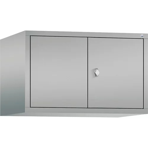 C+P Zgornja omarica CLASSIC, dvokrilna vrata na stik, 2 predelka, širina 400 mm/predelek, aluminijasto bele barve