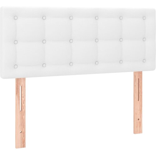 Maison Chic posteljno vzglavje - vzglavna omarica - nočna omarica belo 100x5x78/88 cm umetno usnje, (21707242) Slike