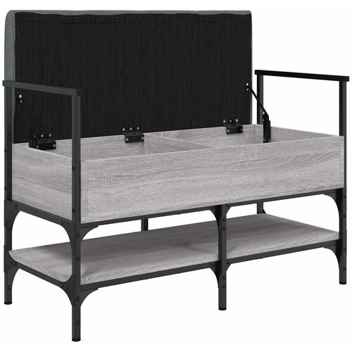  Klupa za cipele siva boja hrasta 85,5x42x57,5 cm drvena Slike