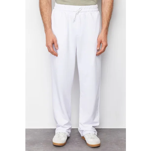 Trendyol White Oversize/Wide Cut Baggy Basic Sweatpants