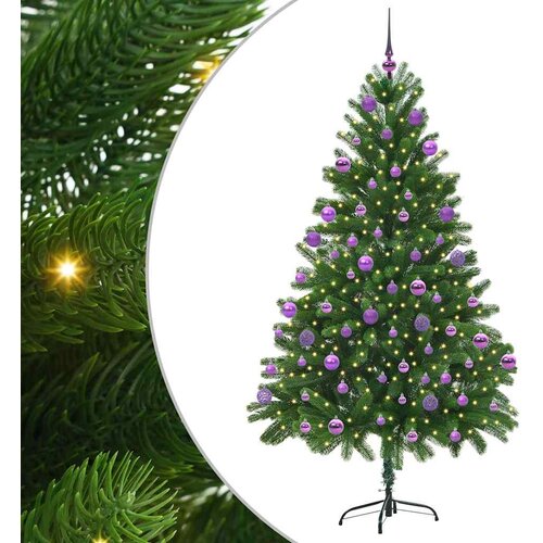  Božićno drvce s 300 LED svjetlima s stalakom Zelena 210 cm PE Slike