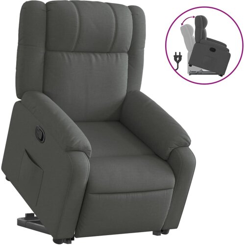 Maison Chic Naslanjač - Relax naslanjač s funkcijo vstajanja temno sivo blago, (22040215) Slike