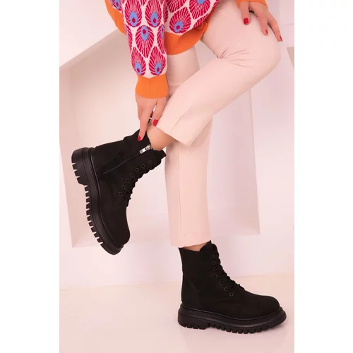 Soho Black Suede Women's Boots & Booties 17440
