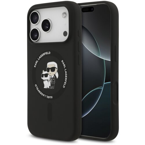 Karl Lagerfeld Originalen ovitek MagSafe iPhone 17 Pro - Karl and Choupette - črn - KLHMP17LSCMKCRHK Slike