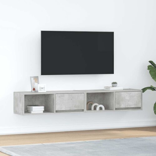 VidaXL TV omarica 2 kosa betonsko siva 80x31x25,5 cm inženirski les Slike