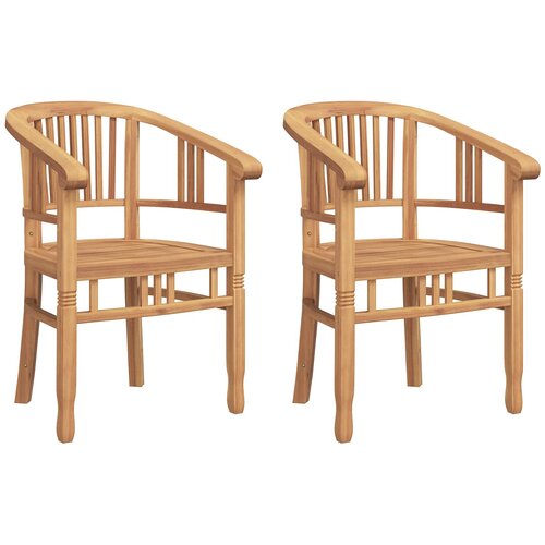 Stolica 2 pcs Smeđa 63 x 58 x 89 cm Čvrsto teak drvo Slike