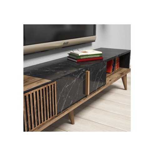 Hanah home set nameštaja za dnevnu sobu Milano - orah, crna Cene