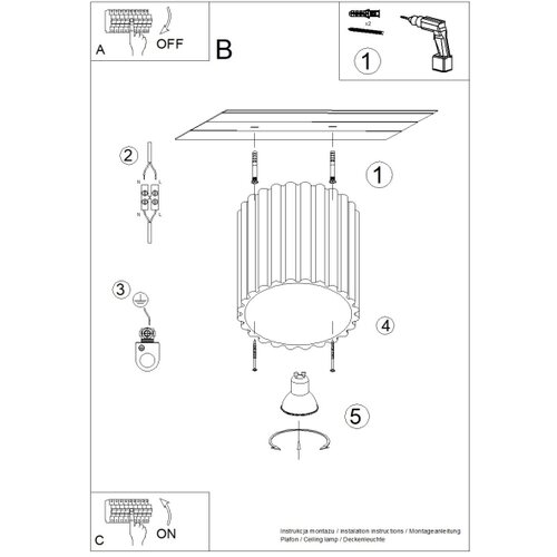 Sollux Lighting Stropna svetilka AURA 1 mocha GU10, (5000054193) Cene