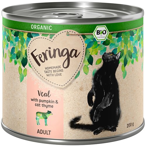 Feringa Organic Adult 6 x 200 g - Teletina z bučo in mačjim gamanderjem Cene