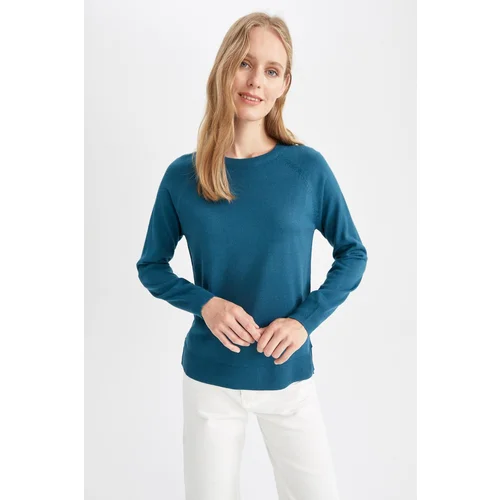 Defacto Relax Fit Crew Neck Cashmere Textured Extra Soft Sweater