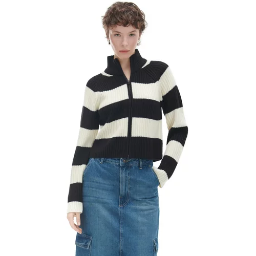 Cropp ženski prugasti džemper - Crna  4811X-99M