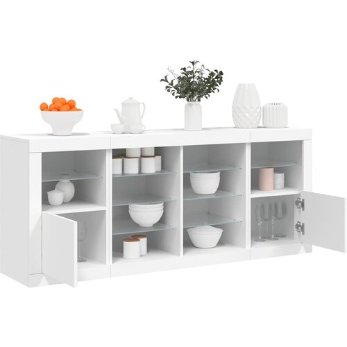  The Living Store Komoda z LED diodami bela 163x37x67 cm - Komoda, (21442426) Slike
