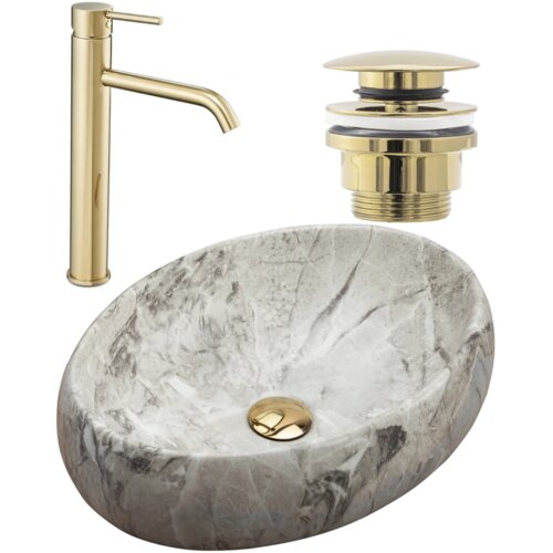 REA Bath Linda Stone set + Lungo zlati me&scaron;alnik + Lungo zlati me&scaron;alnik + zlati univerzalni vtič Cene