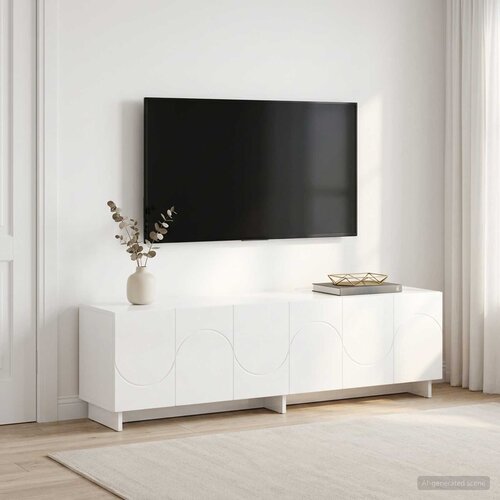  TV stalak 140 x 34,5 x 40 cm Bijela visokog sjaja Cijene