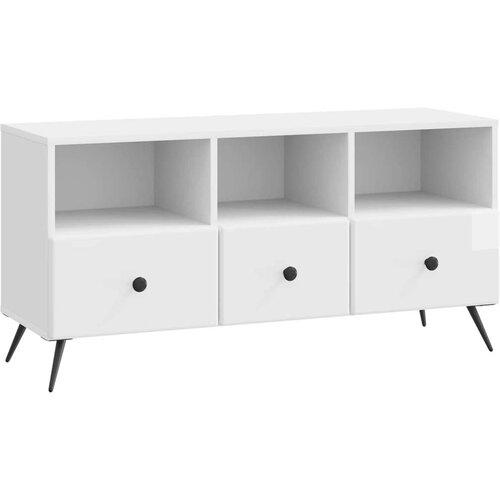TV omarica Bela visok sijaj 102 x 34,5 x 50 cm Inženirski les, (5000210349) Cene