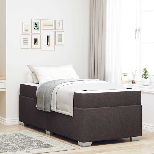 VidaXL Krevetna konstrukcija Tamno smeđa 100 x 200 cm tkanina Slike