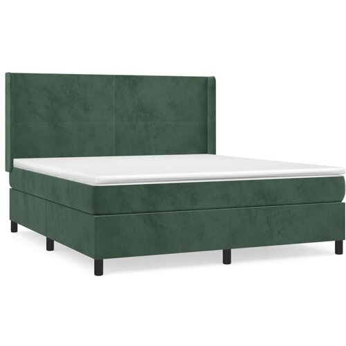 Maison Chic Box spring postelja - Vzmetna postelja z vzmetnico temno zelena 180x200 cm žamet SL3550, (21900414) Cene