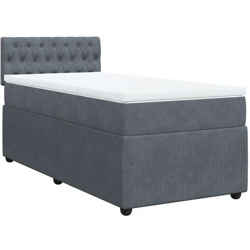 VidaXL Box spring krevet s madracem tamnosivi 90x190 cm bar&amp;scaron;unasti Slike