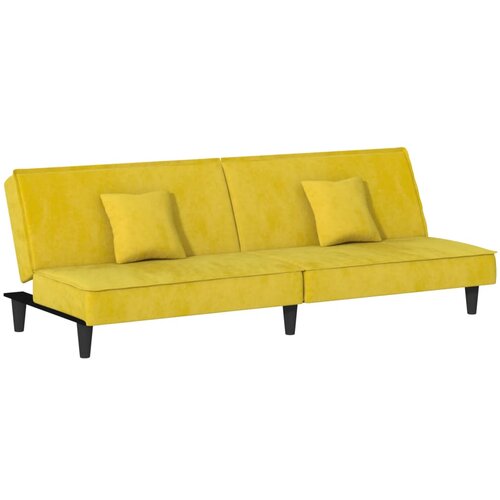 Maison Chic Raztegljiv kavč - Raztegljivi divan rumen žamet, (21728223) Cene