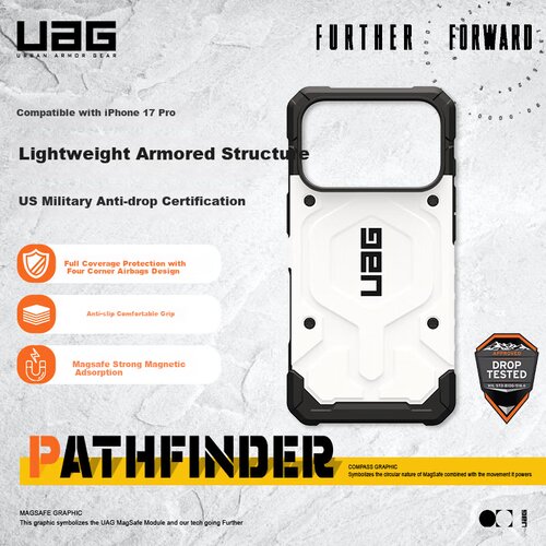  uag maska za mobilni telefon iphone 17 pro, belo-crna Cene