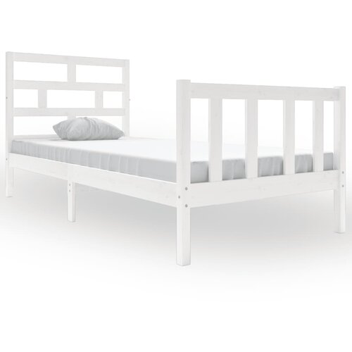 VidaXL Posteljni okvir bel iz borovine 90x200 cm, (20643907) Slike