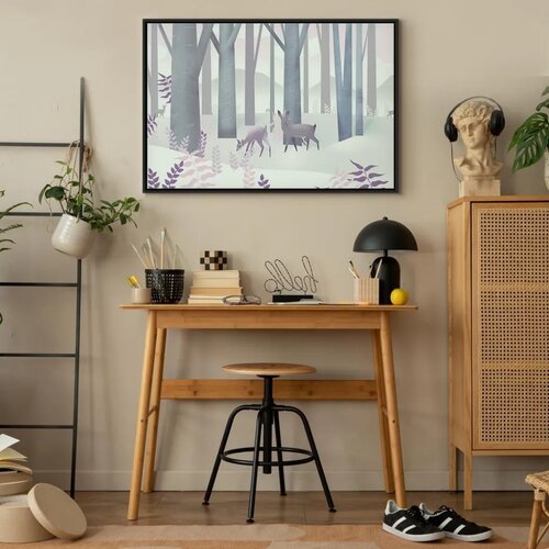  Slika - Fairy-Tale Forest (1 Part) Vertical - Second Variant 90x60 U crnom drvenom okviru Slike