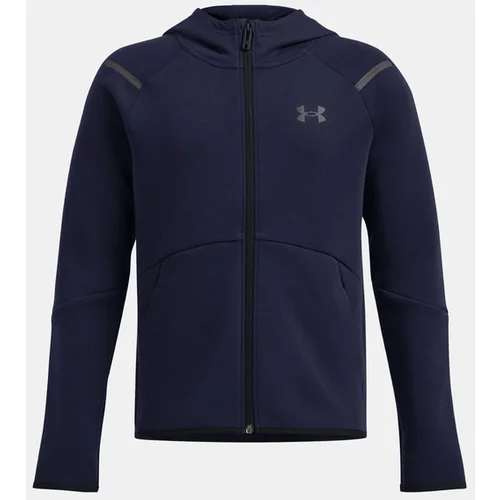 Under Armour UA B Unstoppable Flc FZ Pulover otroška Modra