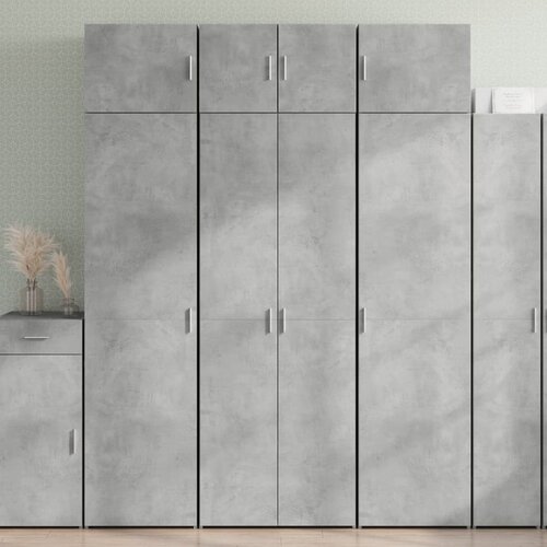 VidaXL Omara za shranjevanje betonsko siva 70x42,5x225 cm inž. les Slike