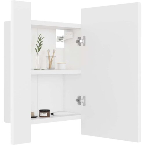 VidaXL LED kupaonski ormarić s ogledalom bijeli 40 x 12 x 45 cm Slike