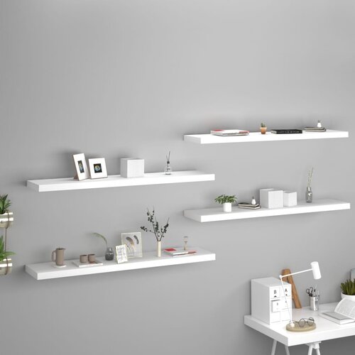 vidaXL Plutajuće zidne police 4 kom bijele 120 x 23,5 x 3,8 cm MDF Cijene